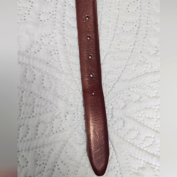 VTG 90's Brighton brown leather belt with engraved silver-tone buckle - Picture 11 of 13